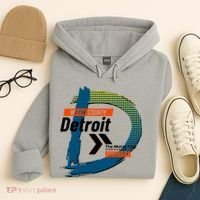 Detroit Wayne County Michigan Modern Logo Hoodie thumb 4