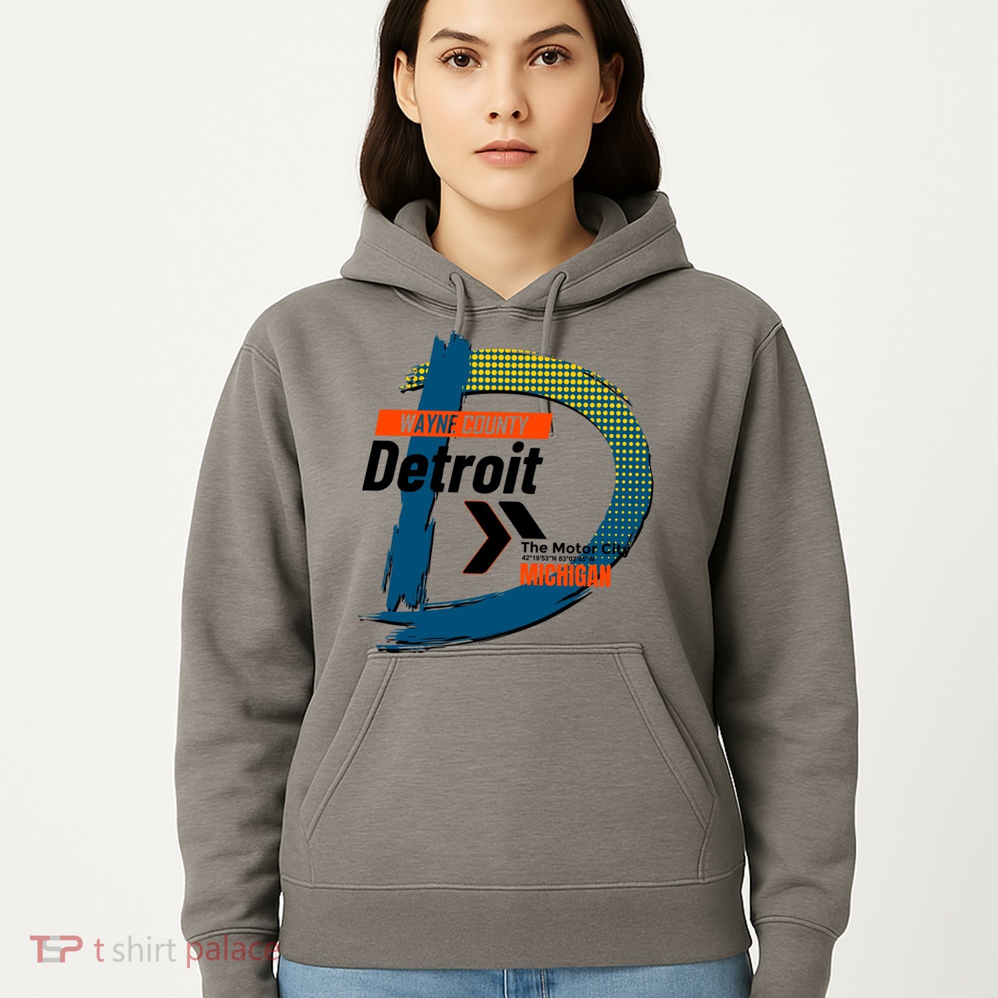 Detroit Wayne County Michigan Modern Logo Hoodie