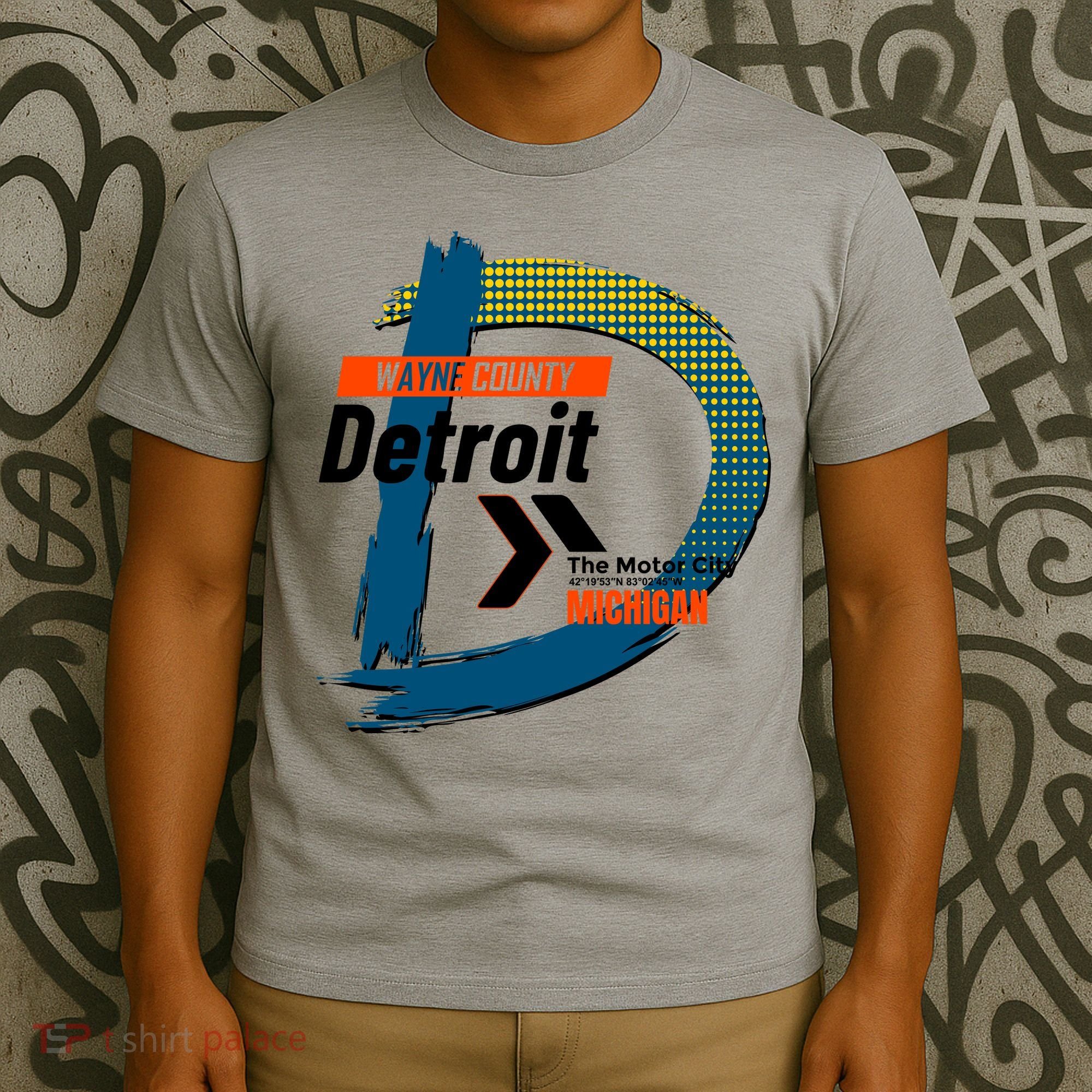 Detroit Wayne County Michigan Modern Logo T-Shirt