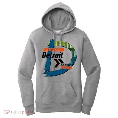 Detroit Wayne County Michigan Modern Logo Women's Hoodie