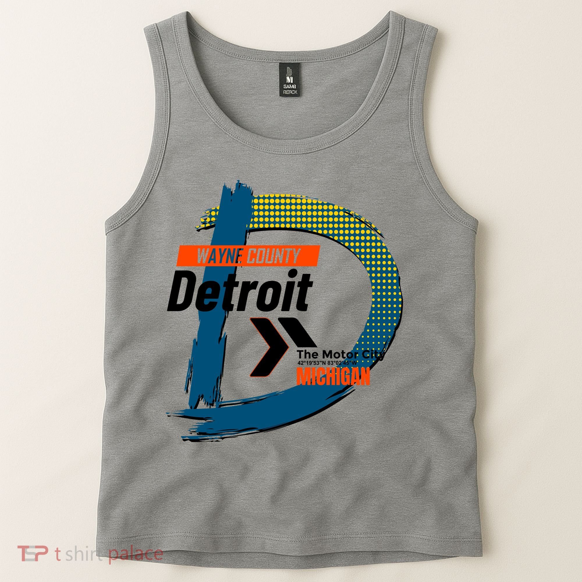 Detroit Wayne County Michigan Modern Logo Tank Top