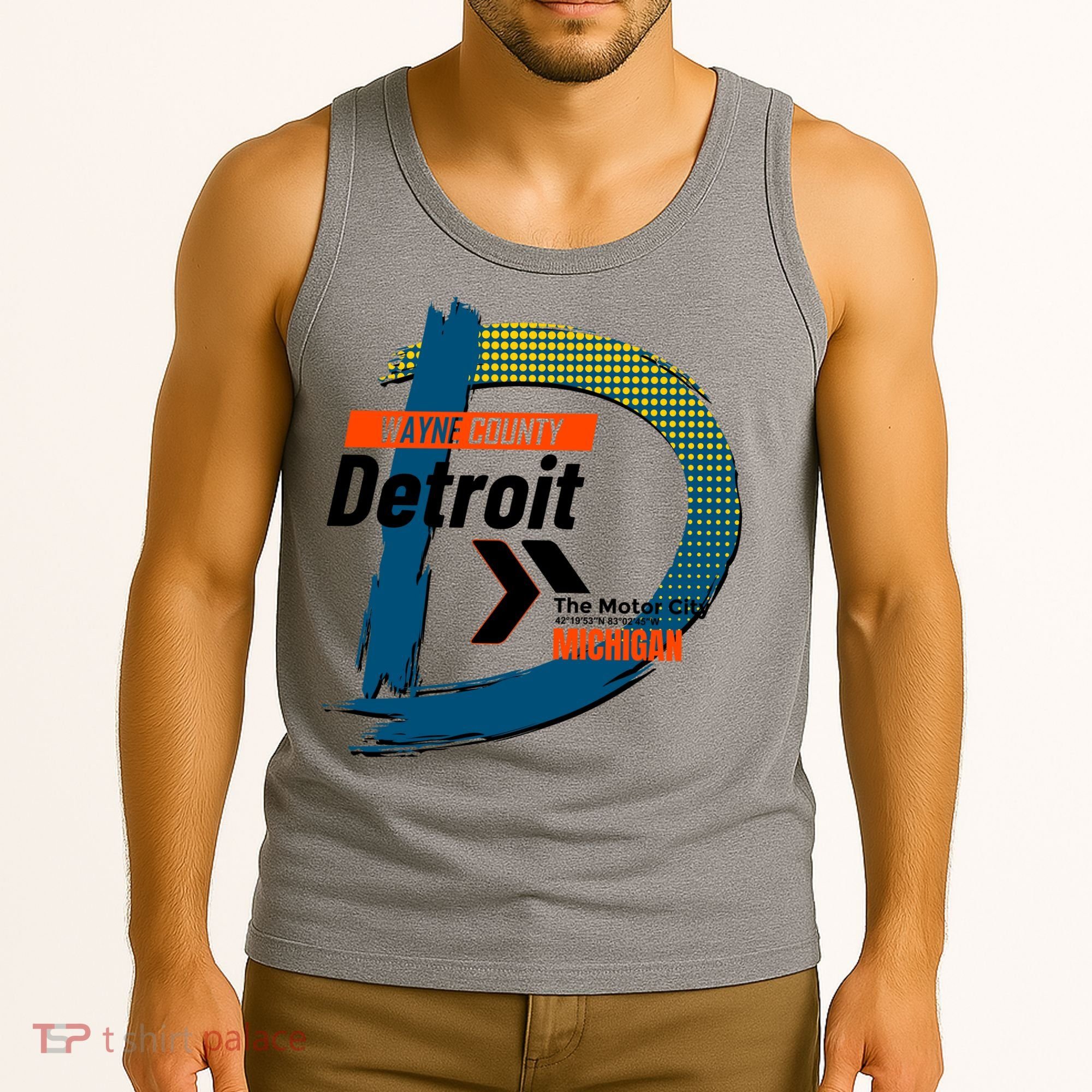 Detroit Wayne County Michigan Modern Logo Tank Top