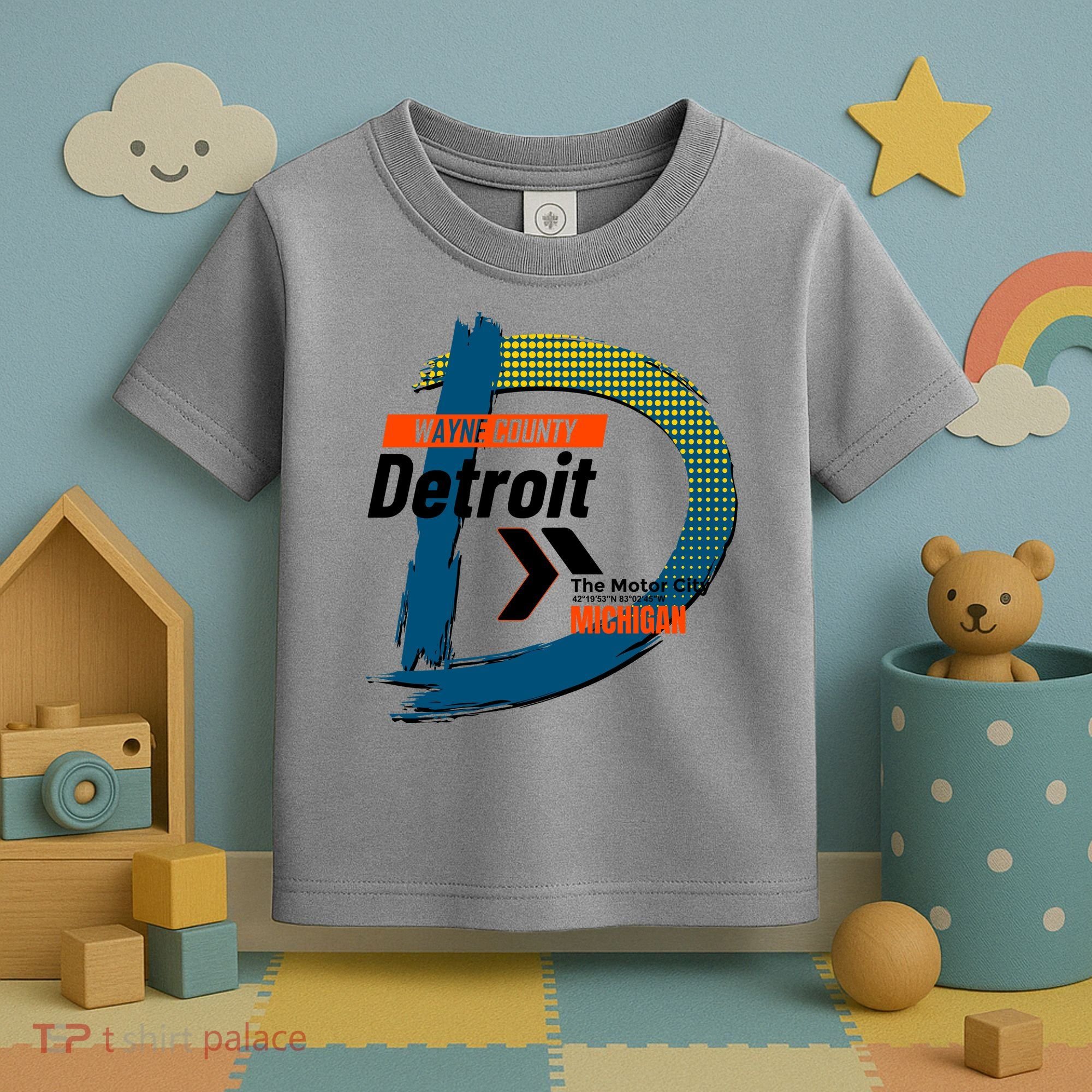 Detroit Wayne County Michigan Modern Logo Toddler T-Shirt