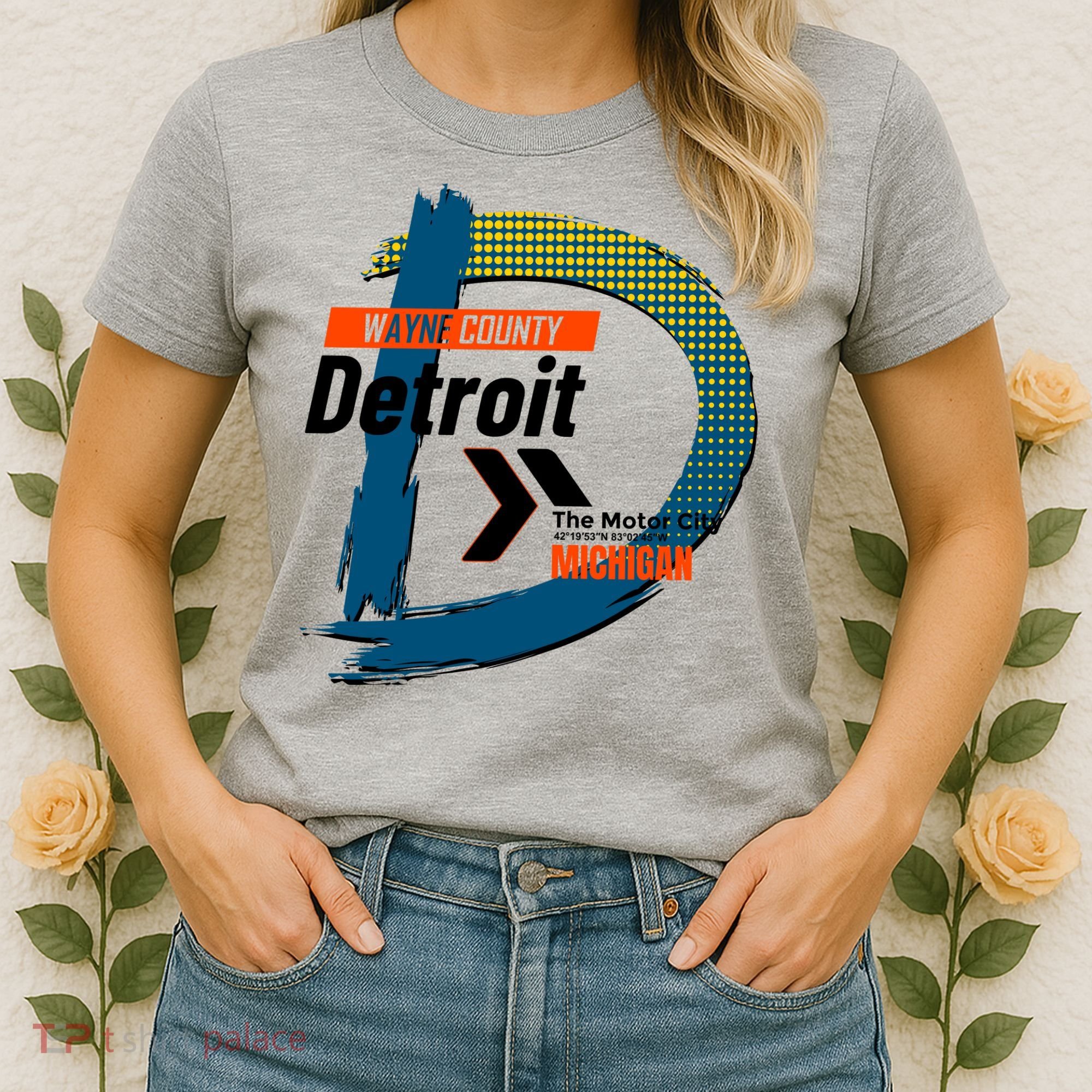 Detroit Wayne County Michigan Modern Logo Women's T-Shirt