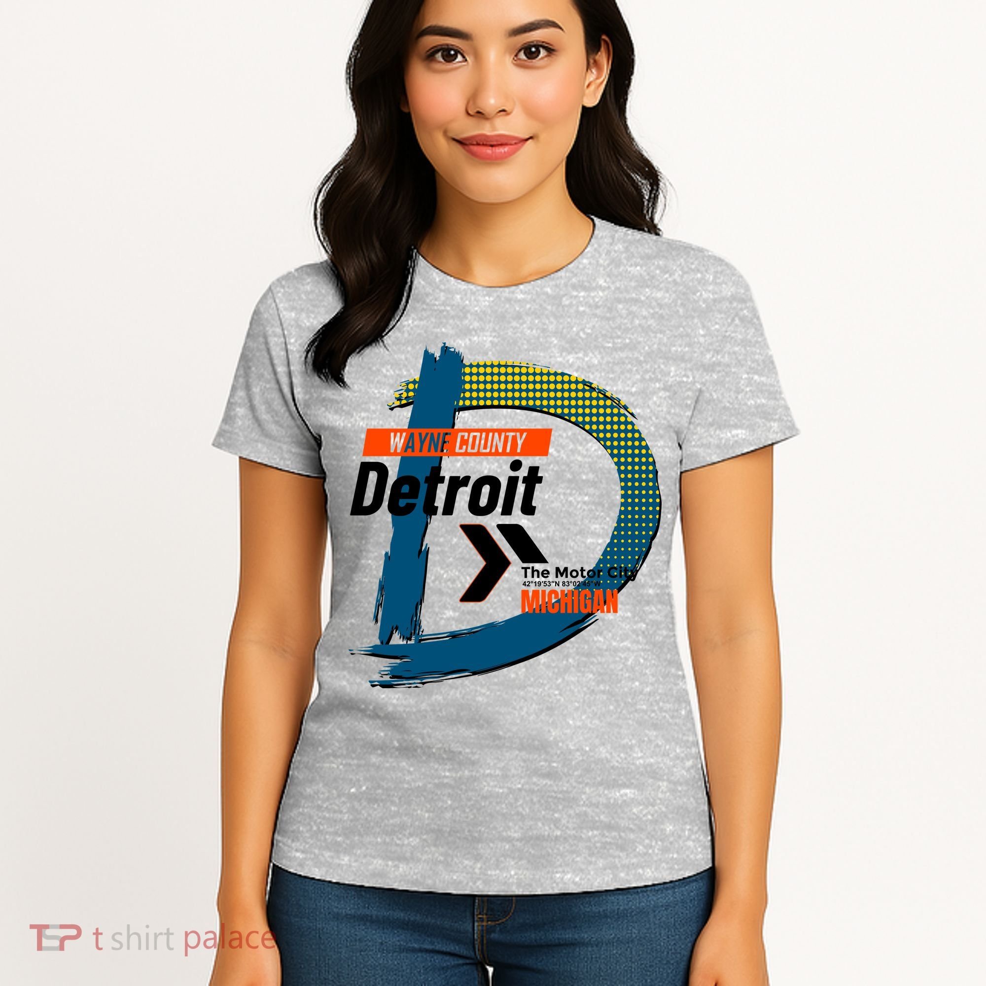 Detroit Wayne County Michigan Modern Logo Women's T-Shirt