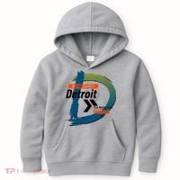 Detroit Wayne County Michigan Modern Logo Kids Hoodie thumb 0