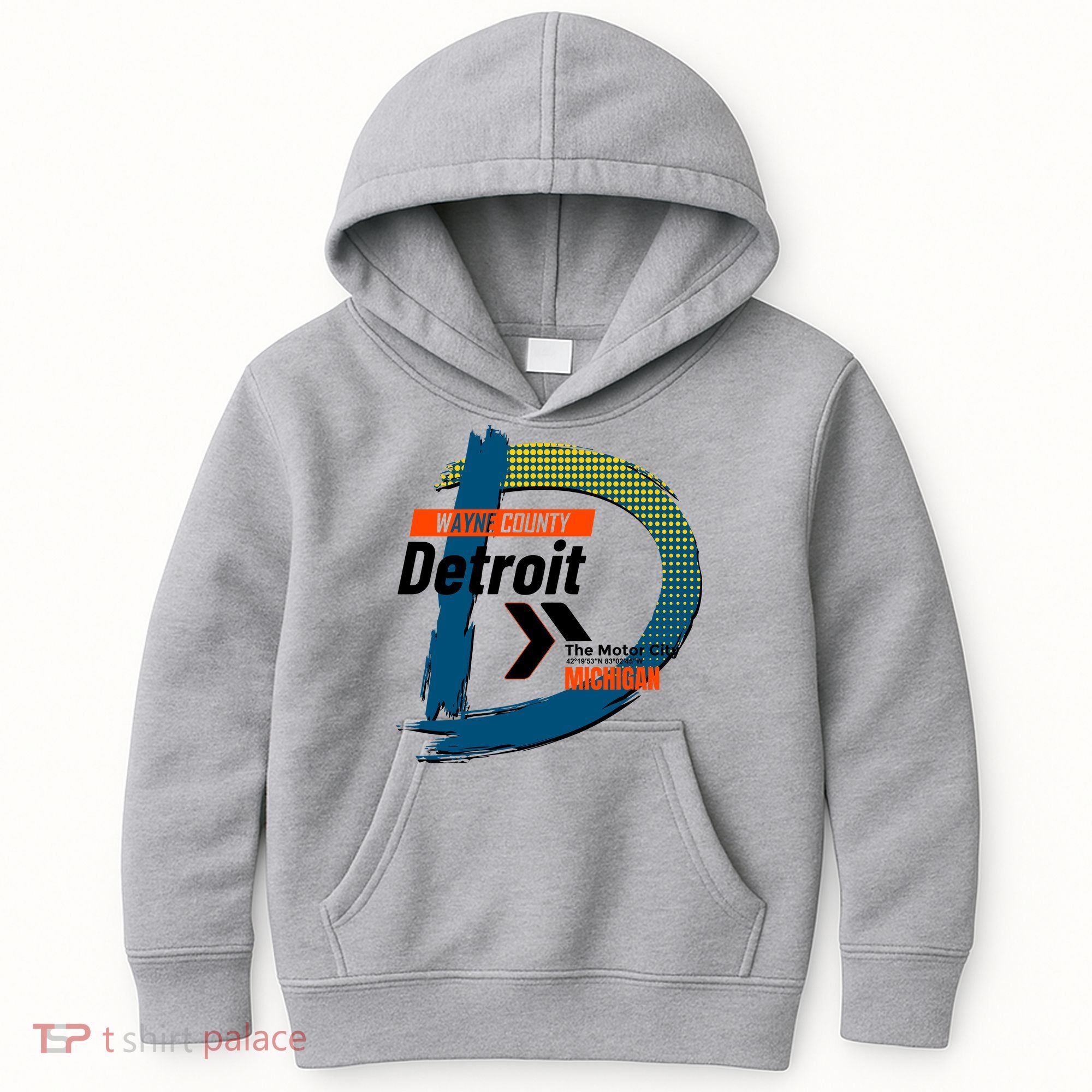 Detroit Wayne County Michigan Modern Logo Kids Hoodie