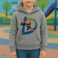 Detroit Wayne County Michigan Modern Logo Kids Hoodie thumb 3