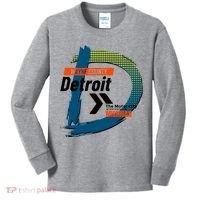 Detroit Wayne County Michigan Modern Logo Kids Long Sleeve Shirt thumb 0