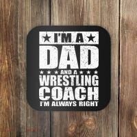 Dad Wrestling Coach Coaches Fathers Day Gift Coaster thumb 0