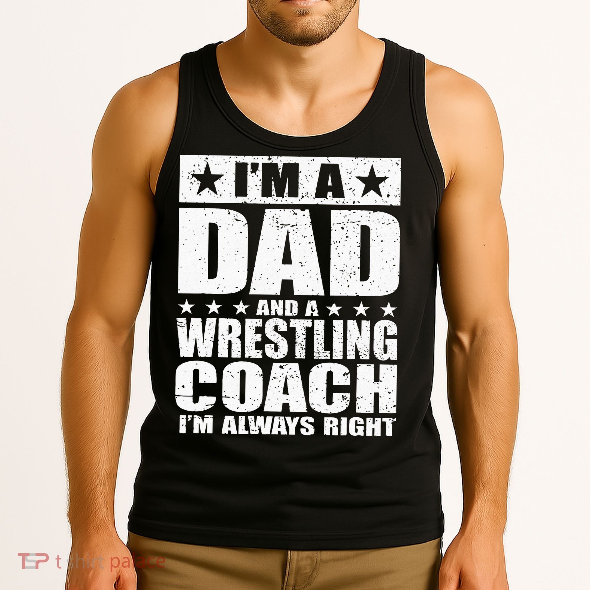 Dad Wrestling Coach Coaches Fathers Day Gift Tank Top