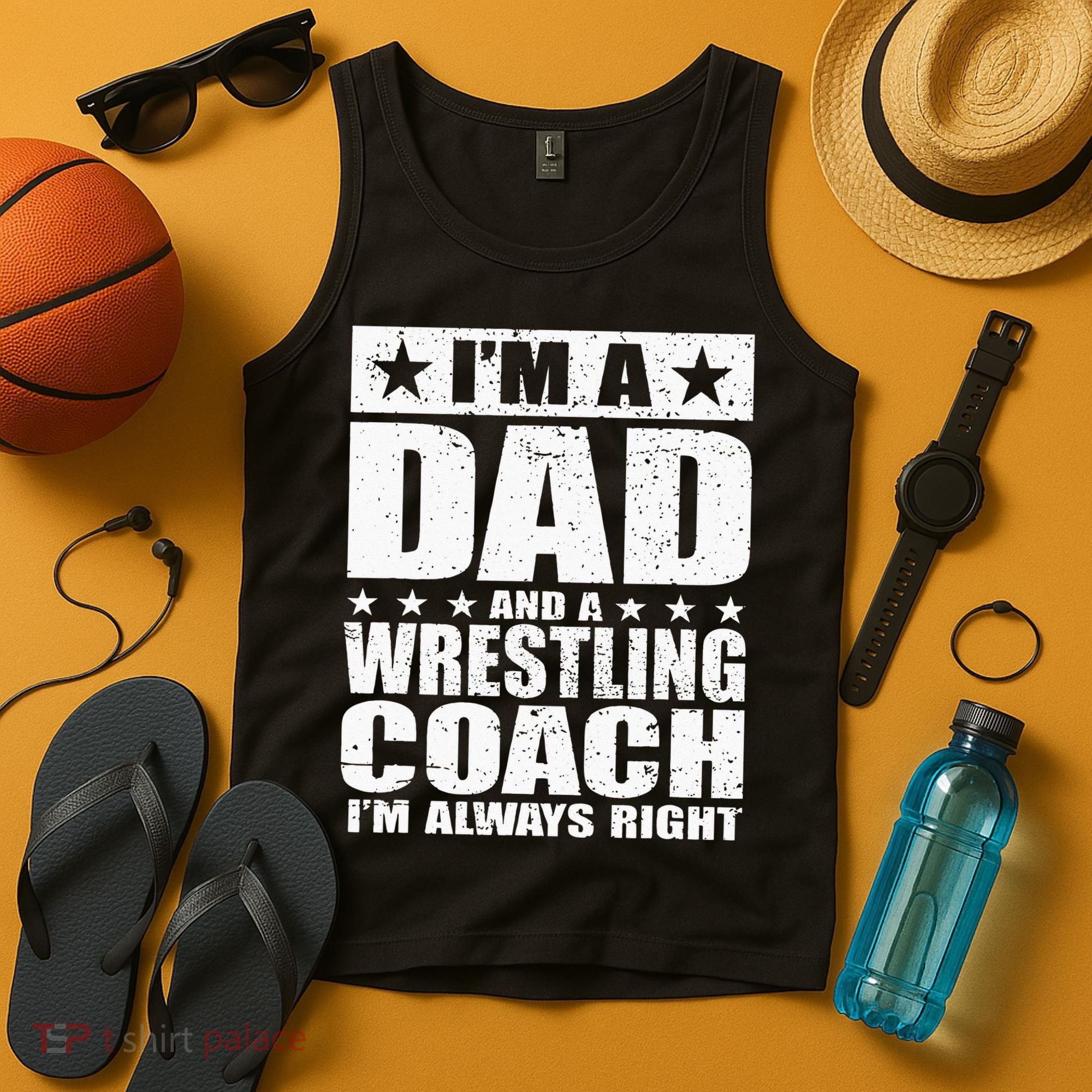 Dad Wrestling Coach Coaches Fathers Day Gift Tank Top