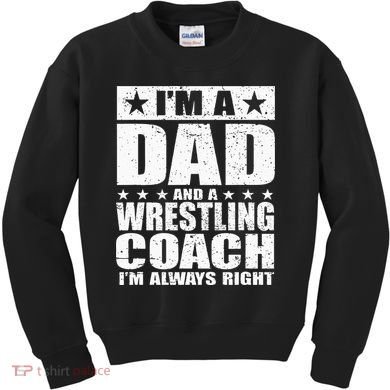 Dad Wrestling Coach Coaches Fathers Day Gift Kids Sweatshirt