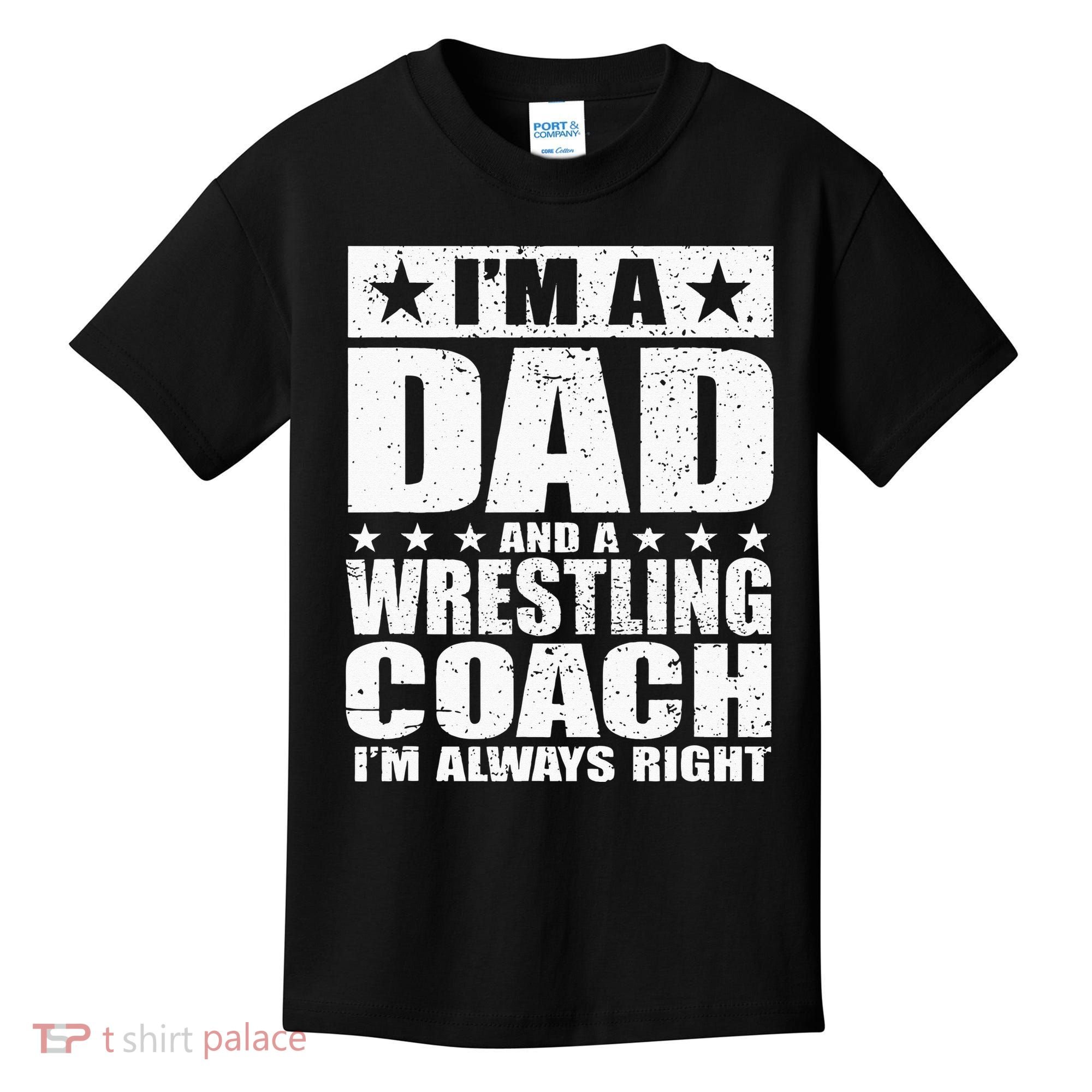 Dad Wrestling Coach Coaches Fathers Day Gift Kids T-Shirt