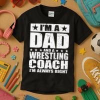 Dad Wrestling Coach Coaches Fathers Day Gift Kids T-Shirt thumb 3