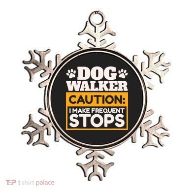 Dog Walker Caution I Make Frequent Stops Funny Dog Walking Ornament