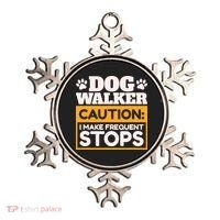 Dog Walker Caution I Make Frequent Stops Funny Dog Walking Ornament thumb 0
