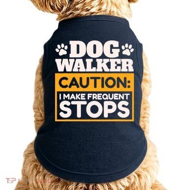 Dog Walker Caution I Make Frequent Stops Funny Dog Walking Doggie Tank