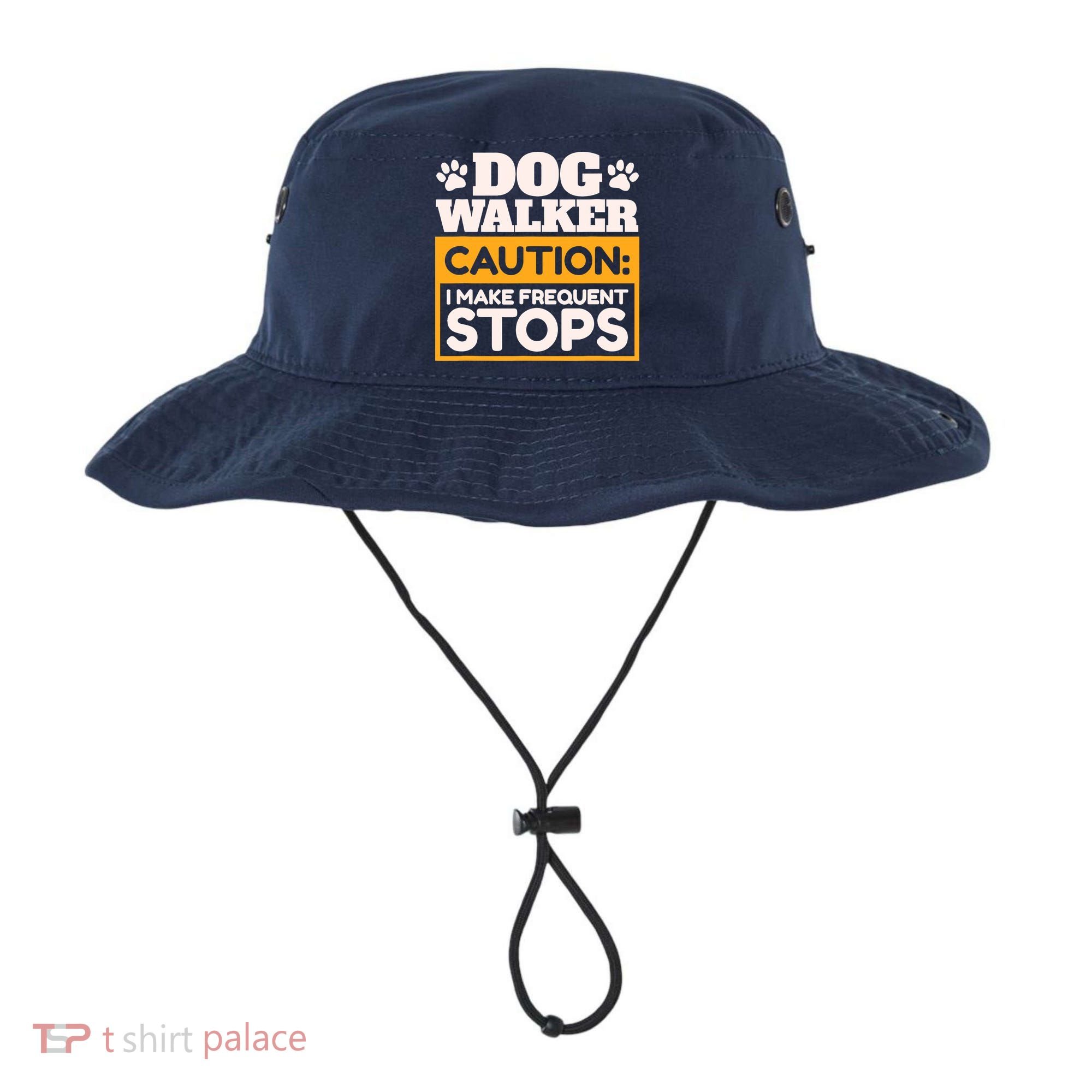 Dog Walker Caution I Make Frequent Stops Funny Dog Walking Bucket Hat