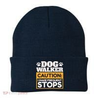Dog Walker Caution I Make Frequent Stops Funny Dog Walking Beanie thumb 0