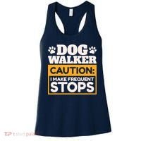 Dog Walker Caution I Make Frequent Stops Funny Dog Walking Women's Tank Top thumb 0