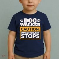 Dog Walker Caution I Make Frequent Stops Funny Dog Walking Toddler T-Shirt thumb 2