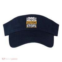 Dog Walker Caution I Make Frequent Stops Funny Dog Walking Visor thumb 0