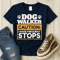 Dog Walker Caution I Make Frequent Stops Funny Dog Walking Women's T-Shirt thumb 3