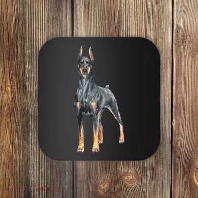 Doberman Watercolor Dog Coaster