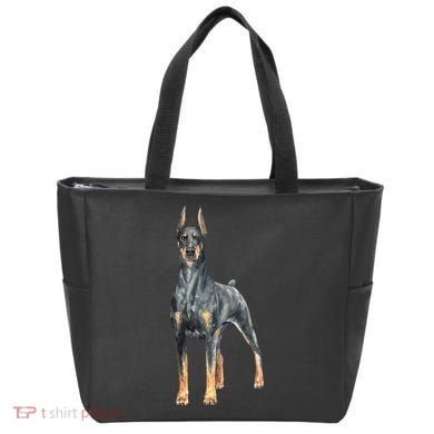 Doberman Watercolor Dog Tote Bag