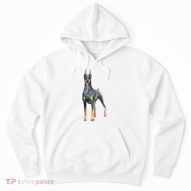 Doberman Watercolor Dog Hoodie