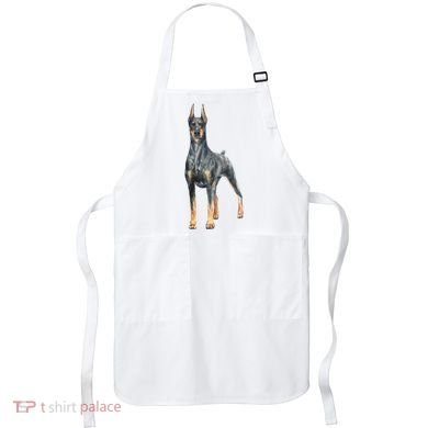Doberman Watercolor Dog Apron