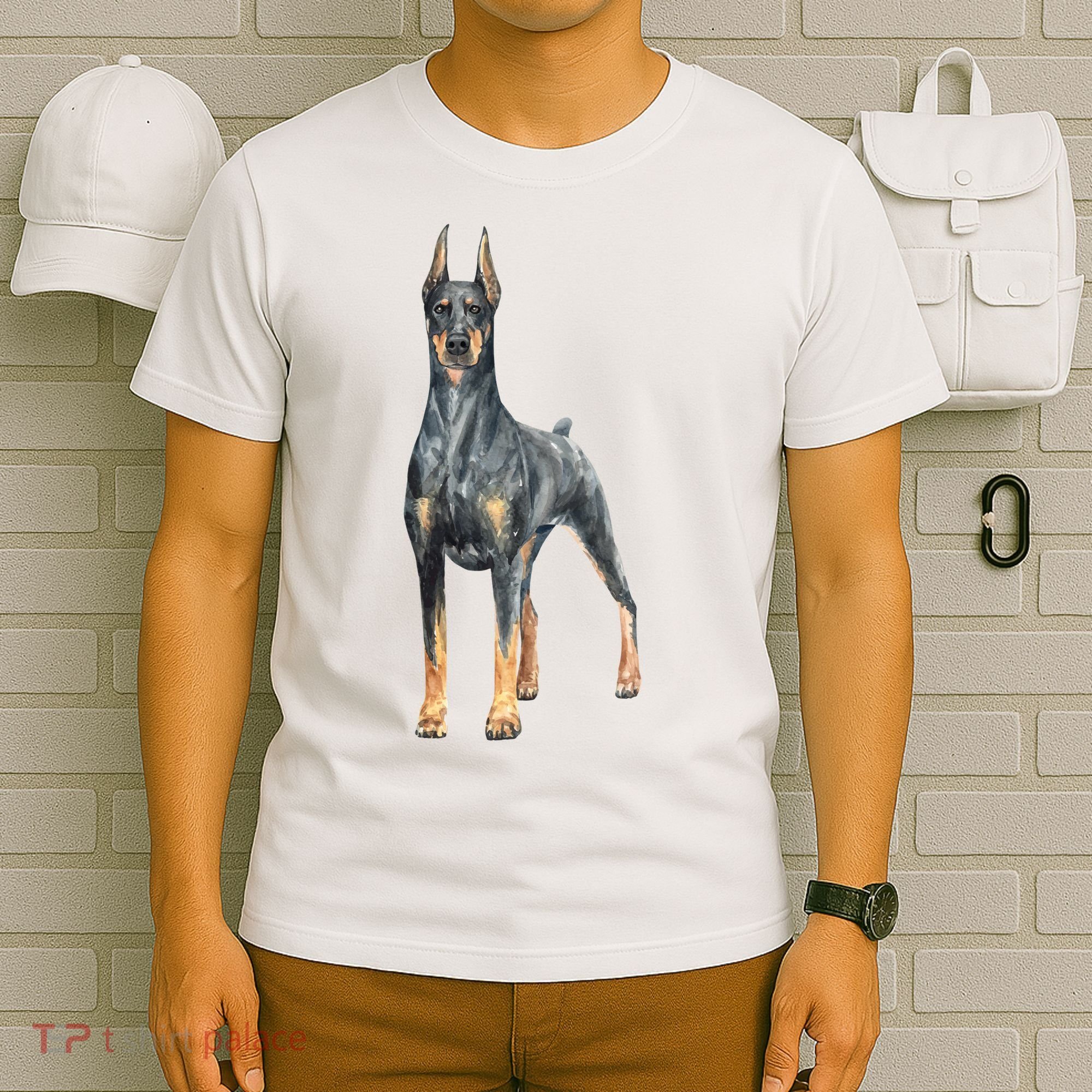 Doberman Watercolor Dog T-Shirt