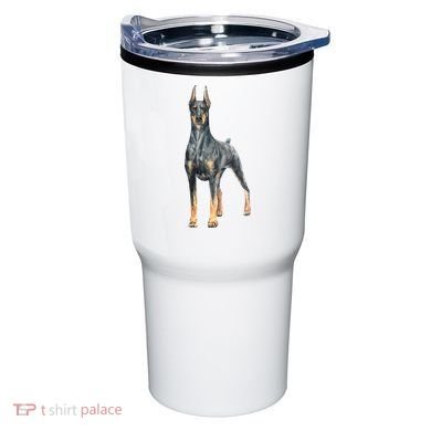 Doberman Watercolor Dog Tumbler