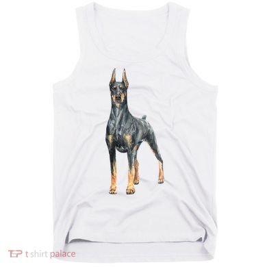 Doberman Watercolor Dog Tank Top