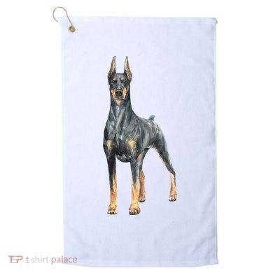 Doberman Watercolor Dog Golf Towel