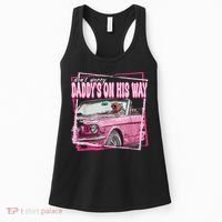 Dont Worry Daddys On His Way Funny Trump In Pink Car 2024 Women's Tank Top thumb 0