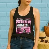 Dont Worry Daddys On His Way Funny Trump In Pink Car 2024 Women's Tank Top thumb 2