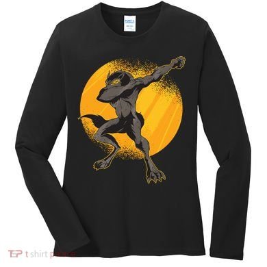 Dabbing Werewolf Women's Long Sleeve Shirt