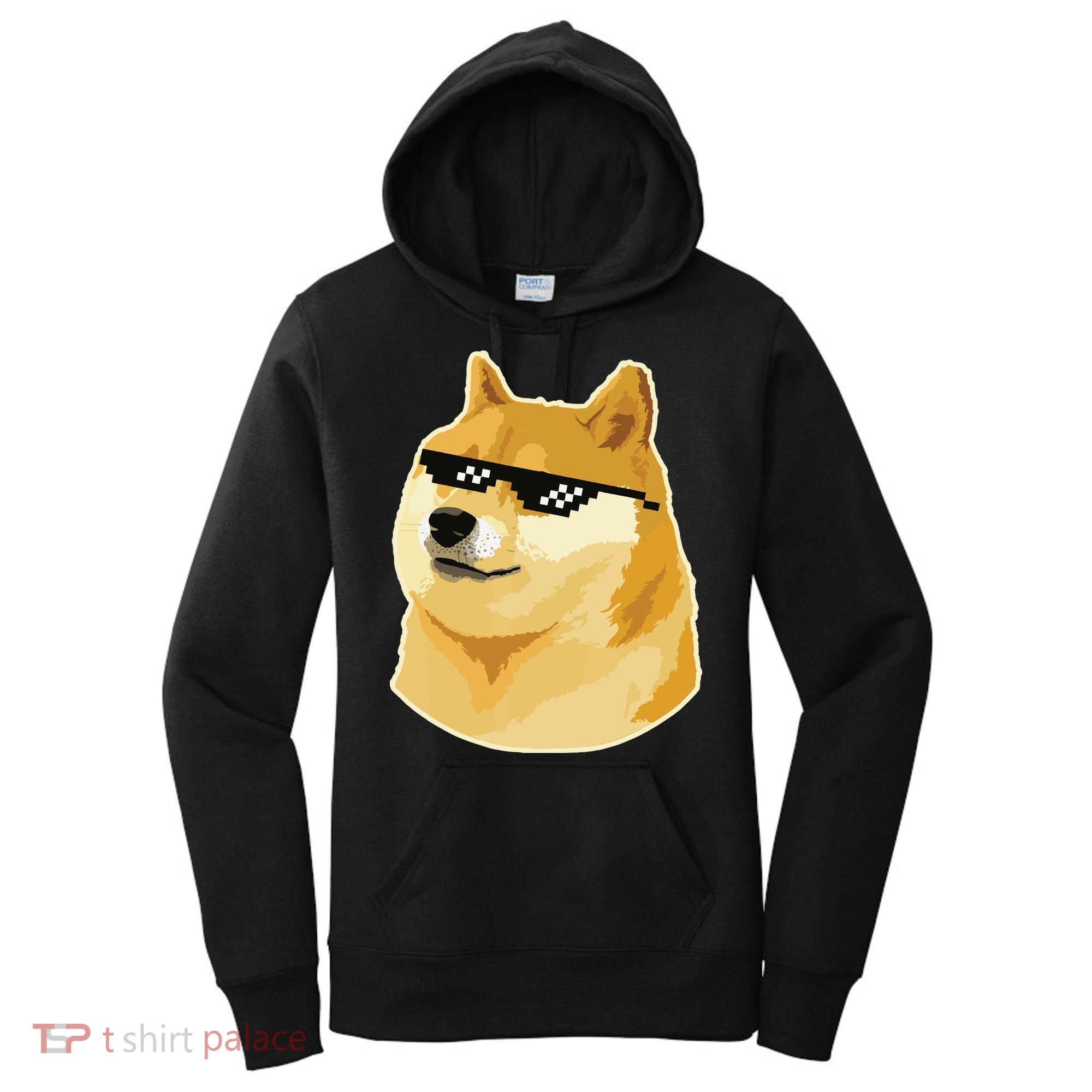 Doge With Deal With It Glasses Women's Hoodie