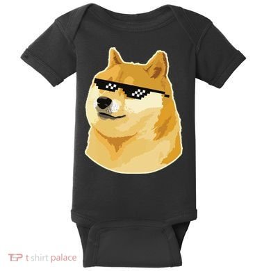 Doge With Deal With It Glasses Baby Bodysuit