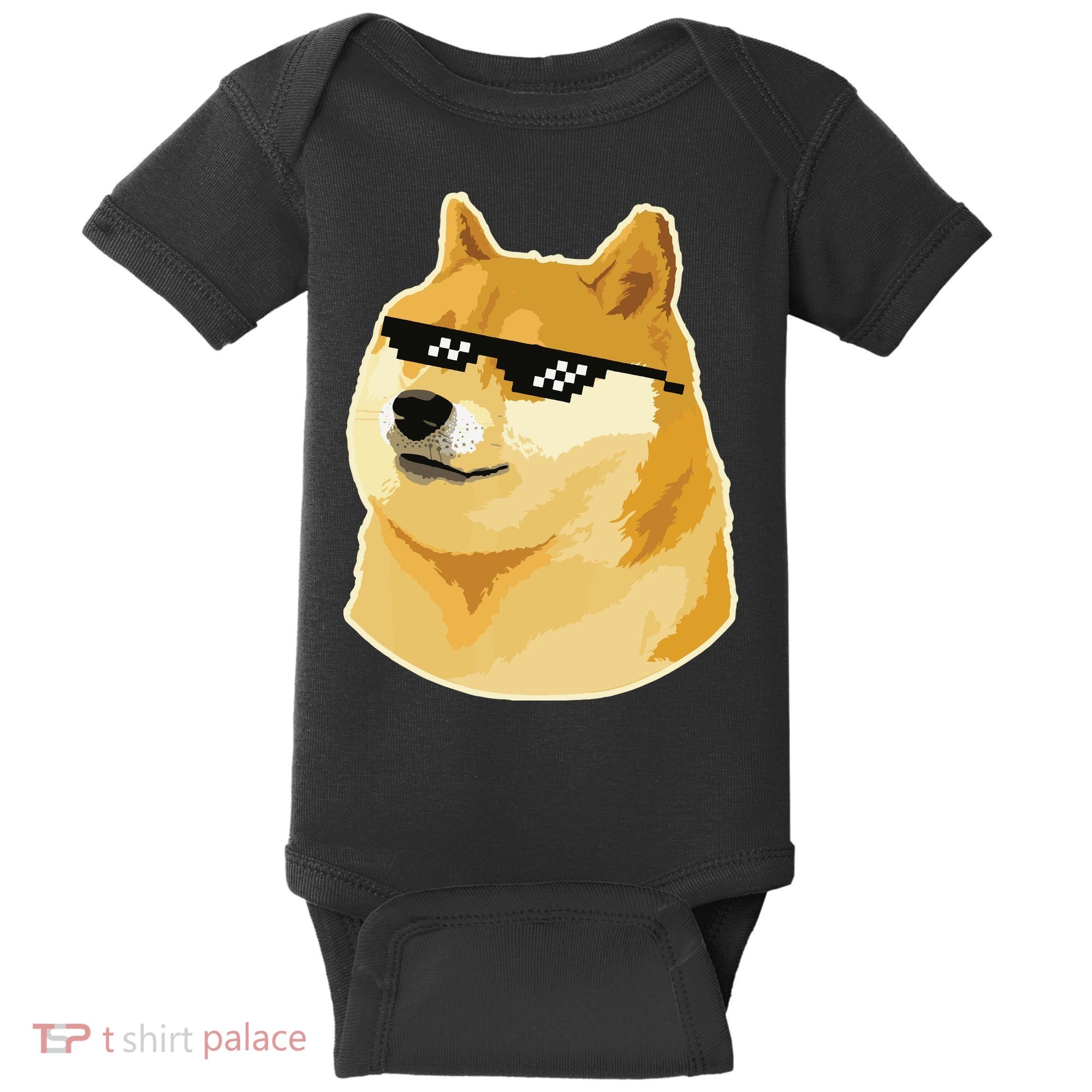 Doge With Deal With It Glasses Baby Bodysuit