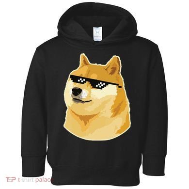 Doge With Deal With It Glasses Toddler Hoodie
