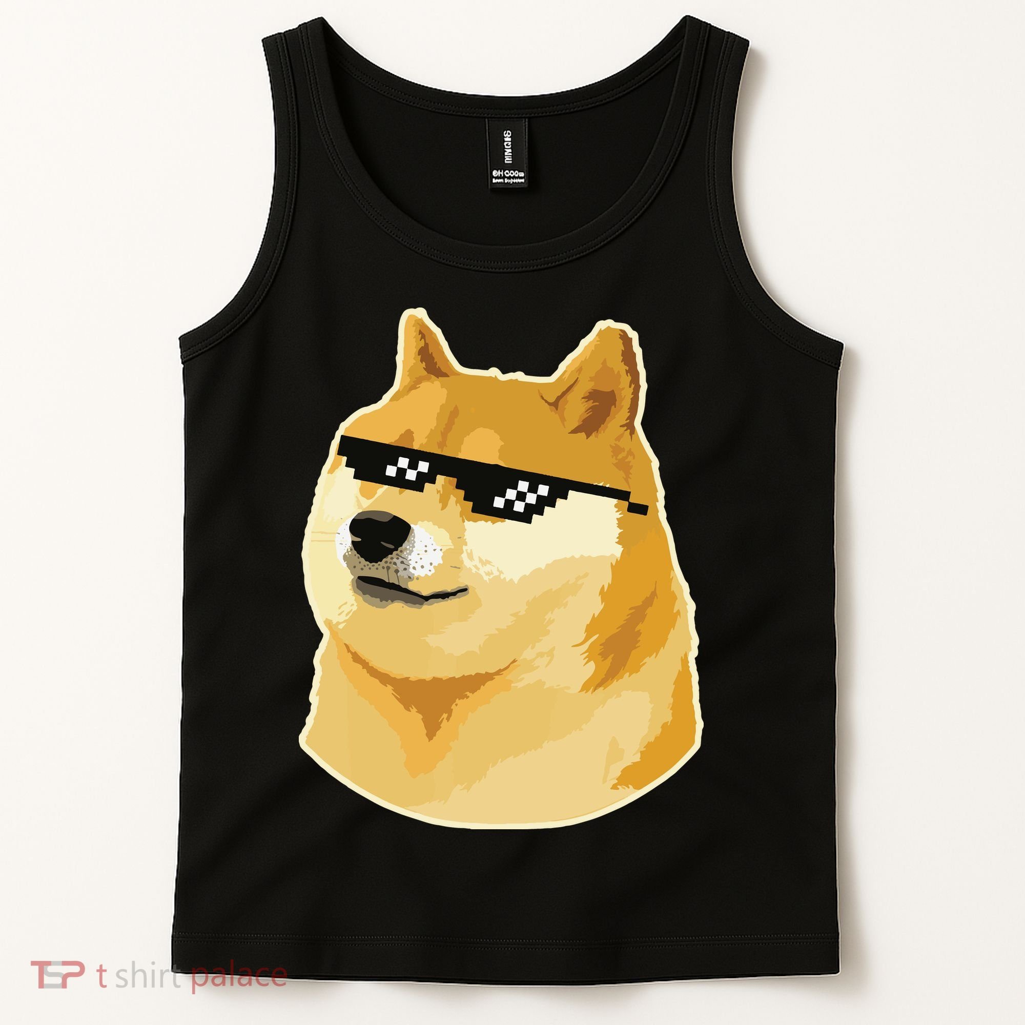 Doge With Deal With It Glasses Tank Top