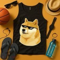 Doge With Deal With It Glasses Tank Top thumb 4