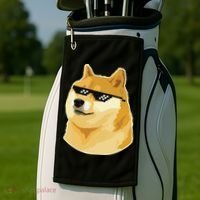 Doge With Deal With It Glasses Golf Towel thumb 2