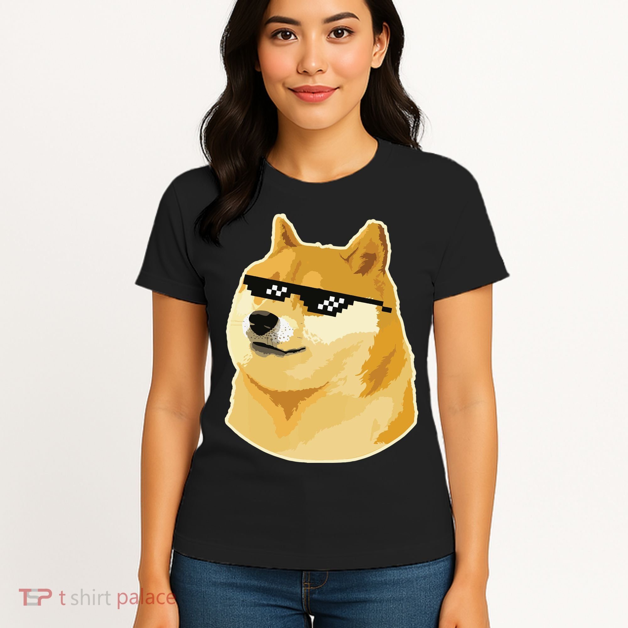 Doge With Deal With It Glasses Women's T-Shirt