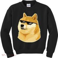Doge With Deal With It Glasses Kids Sweatshirt thumb 0
