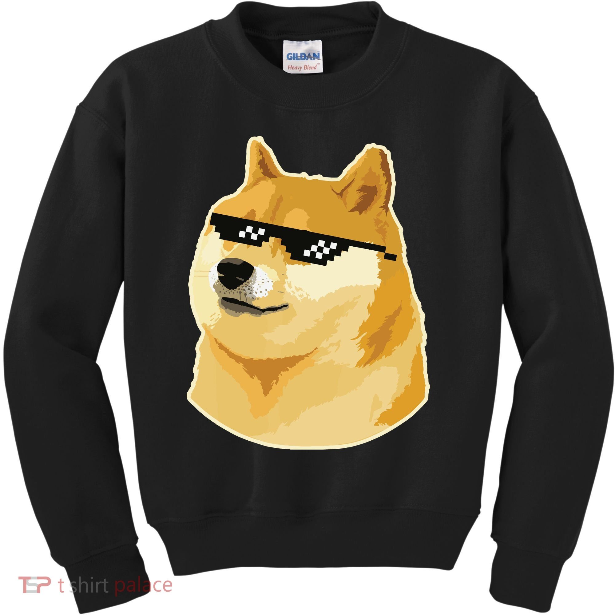 Doge With Deal With It Glasses Kids Sweatshirt