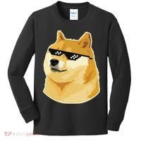 Doge With Deal With It Glasses Kids Long Sleeve Shirt thumb 0